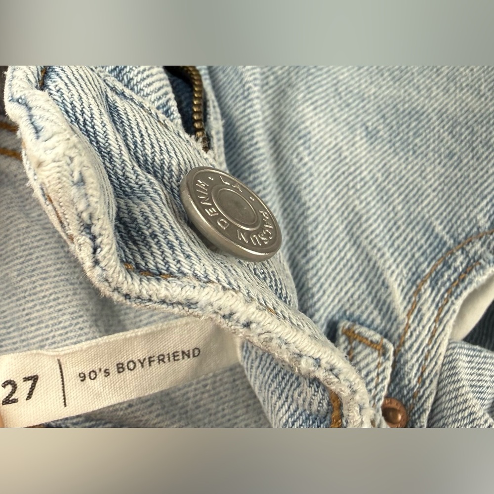 PacSun 90s Boyfriend Jeans Size 27 Light Wash Patchwork High Rise Baggy Denim - Picture 8 of 8